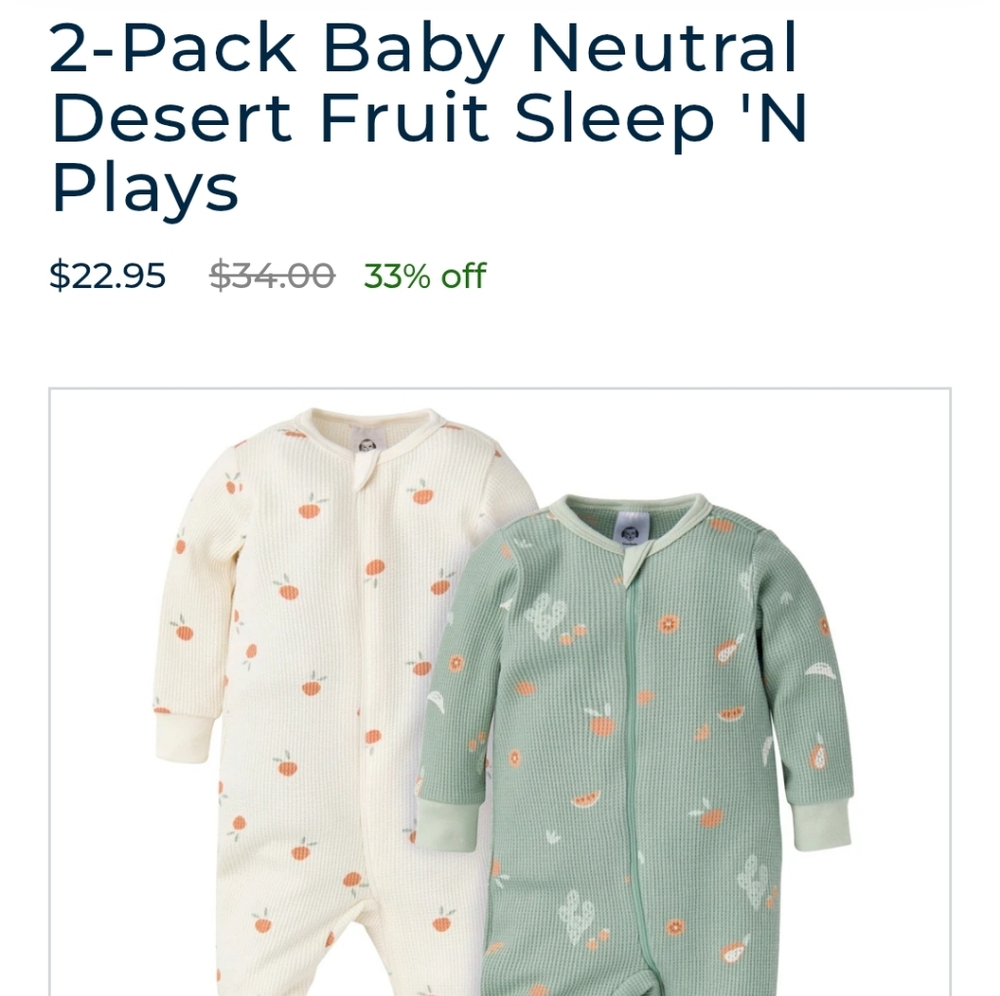 3-Pack Gerber Neutral Pajamas